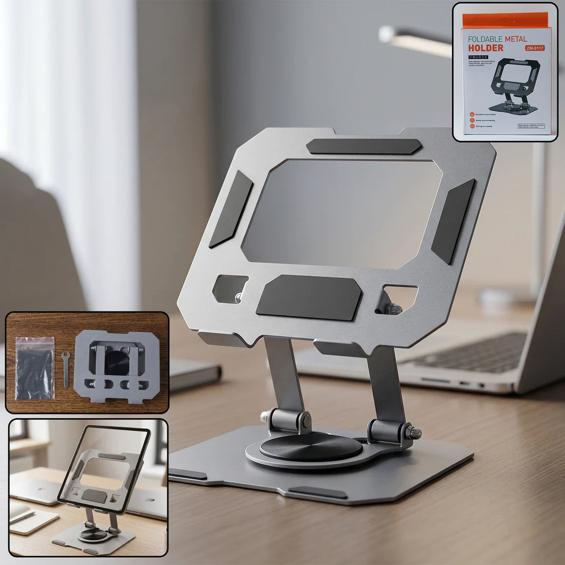 Foldable Tablet Stand & Metal Phone