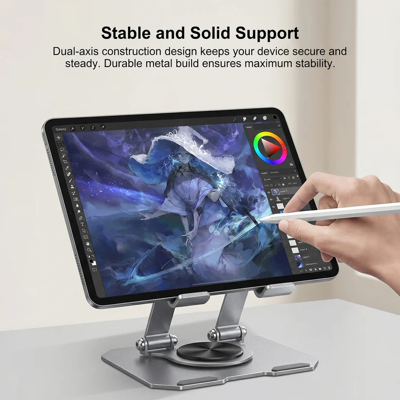Foldable Tablet Stand & Metal Phone